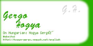 gergo hogya business card